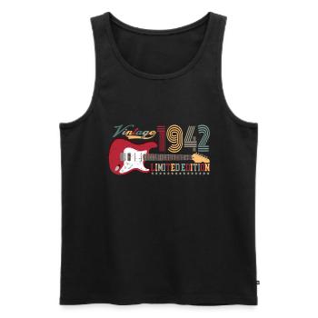 Vintage 1942 Limited Edition 80th birthday | - Men's Premium Organic Tank Top - black - Front - Michal (187cm)
