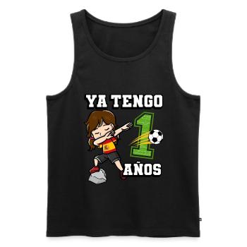 Football Girl It's My 1 Birthday Spanish - Men's Premium Organic Tank Top - black - Front - AI Model Male 178 light (178cm)