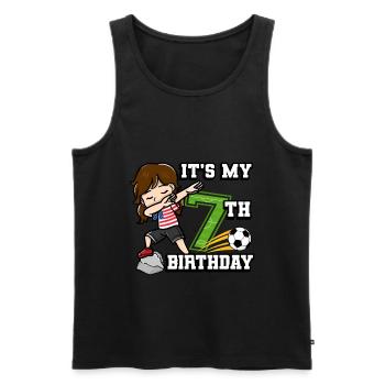 Soccer Girl It's My 7th Birthday Amerikanische - Männer Premium Bio Tank Top - Schwarz - Vorne - Michal (187cm)