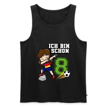 Football Girl I'm already 8 birthday - Men's Premium Organic Tank Top - black - Front - Michal (187cm)