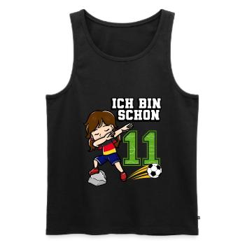 Fußball Mädchen Ich bin schon 11 Geburtstag - Männer Premium Bio Tank Top - Schwarz - Vorne - Michal (187cm)