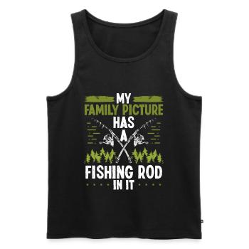 Fisherman Family Tree has Fishing Rod in it Fisher - Männer Premium Bio Tank Top - Schwarz - Vorne - Michal (187cm)