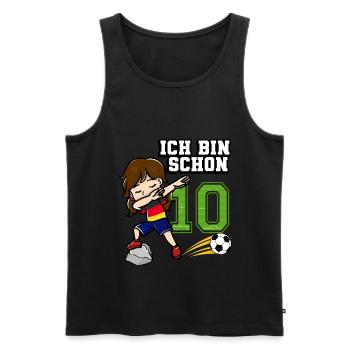 Fußball Mädchen Ich bin schon 10 Geburtstag - Männer Premium Bio Tank Top - Schwarz - Vorne - Michal (187cm)