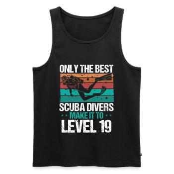 19 Scuba Diving Level 19 Year Diver Snorkeling - Männer Premium Bio Tank Top - Schwarz - Vorne - AI Model Male 178 light (178cm)