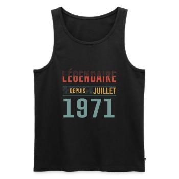 Légendaire Depuis Juillet 1971 Anniversaire Cadeau - Débardeur bio Premium Homme - noir - Devant - AI Model Male 178 light (178cm)
