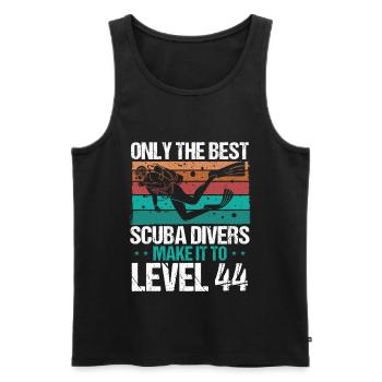 44 Scuba Diving Level 44 Year Diver Snorkeling - Men's Premium Organic Tank Top - black - Front - Michal (187cm)