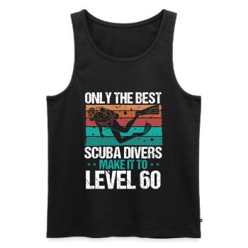 60 Scuba Diving Level 60 Year Diver Snorkeling - Männer Premium Bio Tank Top - Schwarz - Vorne - Michal (187cm)