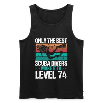 74 Scuba Diving Level 74 Year Diver Snorkeling - Men's Premium Organic Tank Top - black - Front - Michal (187cm)