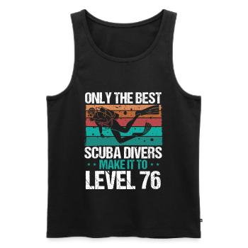 76 Scuba Diving Level 76 Year Diver Snorkeling - Men's Premium Organic Tank Top - black - Front - Michal (187cm)