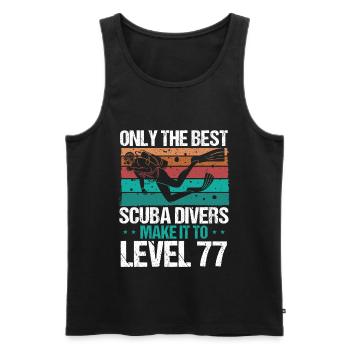 77 Scuba Diving Level 77 Year Diver Snorkeling - Men's Premium Organic Tank Top - black - Front - Michal (187cm)