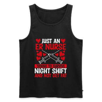 Night Shift Emergency Medical Nurse Funny ER - Men's Premium Organic Tank Top - black - Front - Michal (187cm)
