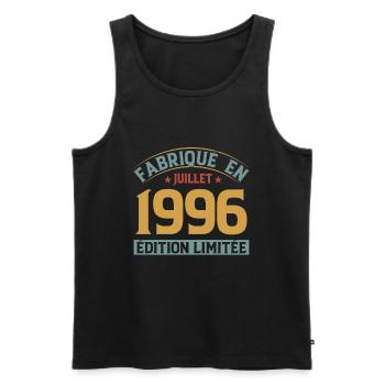 Fabriqué En Juillet 1996 Anniversaire Vintage 1996 - Débardeur bio Premium Homme - noir - Devant - Michal (187cm)