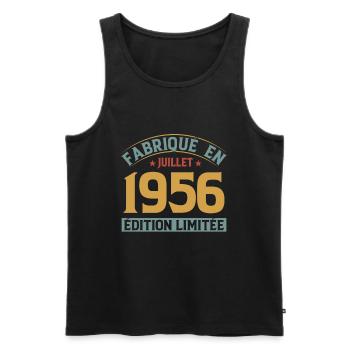 Fabriqué En Juillet 1956 Anniversaire Vintage 1956 - Débardeur bio Premium Homme - noir - Devant - Michal (187cm)