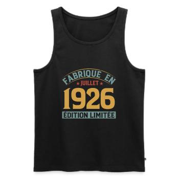 Fabriqué En Juillet 1926 Anniversaire Vintage 1926 - Débardeur bio Premium Homme - noir - Devant - Michal (187cm)