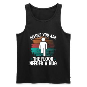 Funny Leg Amputee a hug Amputated Leg Survivor - Men's Premium Organic Tank Top - black - Front - Michal (187cm)