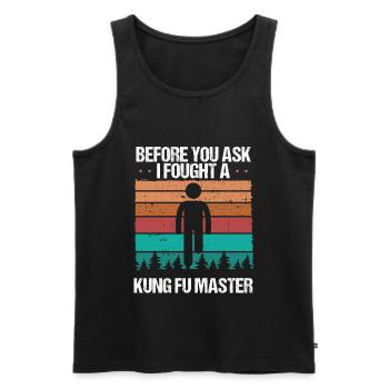 Leg Amputee Vintage Humor Sarcasm Amputated Leg - Männer Premium Bio Tank Top - Schwarz - Vorne - Michal (187cm)