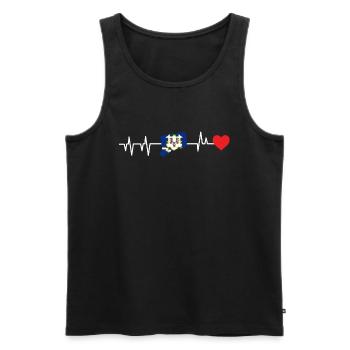 Connecticut heartbeat gift - Men's Premium Organic Tank Top - black - Front - AI Model Male 178 light (178cm)