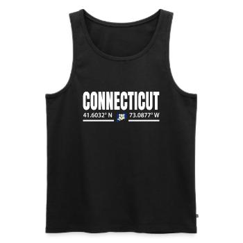 Connecticut travel gift - Men's Premium Organic Tank Top - black - Front - AI Model Male 178 light (178cm)