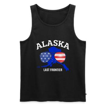 Alaska Last Frontier Gift - Men's Premium Organic Tank Top - black - Front - AI Model Male 178 light (178cm)