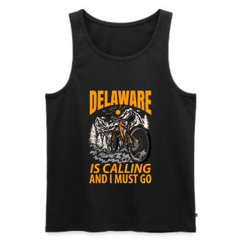 Delaware Cadeau aventureux - Débardeur bio Premium Homme - noir - Devant - AI Model Male 178 light (178cm)