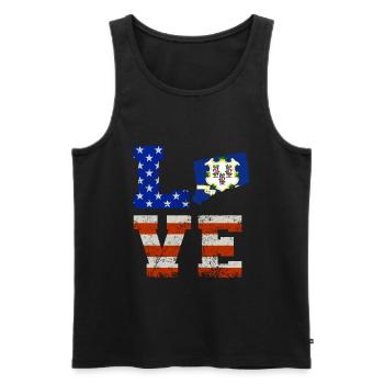 Dear connecticut gift - Men's Premium Organic Tank Top - black - Front - AI Model Male 178 light (178cm)