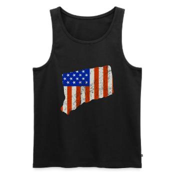 Connecticut State of Usa flag gift - Men's Premium Organic Tank Top - black - Front - Michal (187cm)