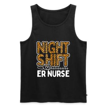 Équipe de nuit Urgence Médicale Léopard ER Infirmière Leo - Débardeur bio Premium Homme - noir - Devant - Michal (187cm)