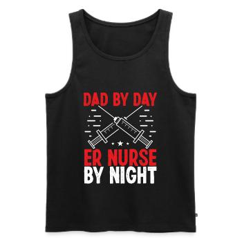 Emergency Medical Nurse Night Shift ER Nurse Dad - Men's Premium Organic Tank Top - black - Front - Michal (187cm)