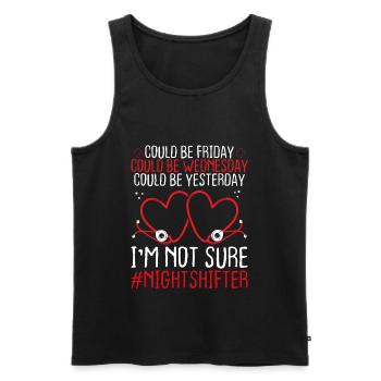 Night Shift Emergency Medical Funny ER Nurse - Men's Premium Organic Tank Top - black - Front - Michal (187cm)