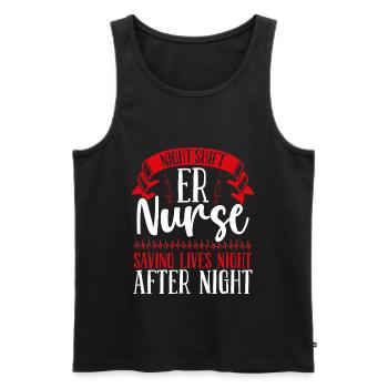 ER Nurse saving Night Shift Emergency Medical - Men's Premium Organic Tank Top - black - Front - Michal (187cm)