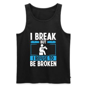 Funny Leg Amputee be broken Amputated Leg Survivor - Men's Premium Organic Tank Top - black - Front - Michal (187cm)