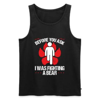 Funny Leg Amputee a Bear Amputated Leg Survivor - Men's Premium Organic Tank Top - black - Front - Michal (187cm)