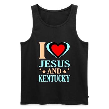 Ich Liebe Jesus Und Kentucky geschenk - Männer Premium Bio Tank Top - Schwarz - Vorne - AI Model Male 178 light (178cm)