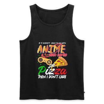 Anime Video Games Pizza Gift - Men's Premium Organic Tank Top - black - Front - Michal (187cm)