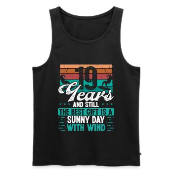19 Year Old Kitesurfer Kiteboarding 19 Birthday - Männer Premium Bio Tank Top - Schwarz - Vorne - AI Model Male 178 light (178cm)