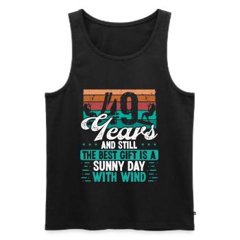 49 Year Old Kitesurfer Kiteboarding 49 Birthday - Männer Premium Bio Tank Top - Schwarz - Vorne - AI Model Male 178 light (178cm)
