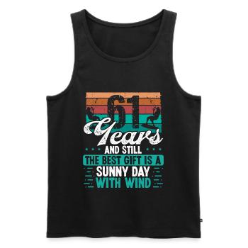 61 Year Old Kitesurfer Kiteboarding 61 Birthday - Männer Premium Bio Tank Top - Schwarz - Vorne - Michal (187cm)