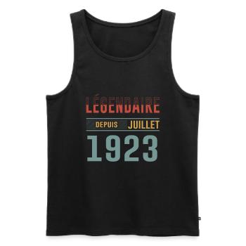 Légendaire Depuis Juillet 1923 Anniversaire Cadeau - Débardeur bio Premium Homme - noir - Devant - AI Model Male 178 light (178cm)
