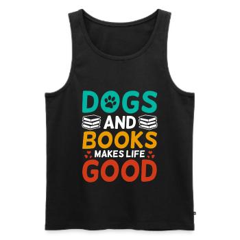 Book Is Good Cat Makes It Better | - Débardeur bio Premium Homme - noir - Devant - AI Model Male 178 light (178cm)
