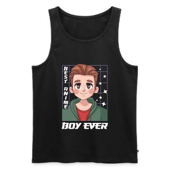 Meilleur garçon d’anime | Anime Lover | | de chemise Otaku - Débardeur bio Premium Homme - noir - Devant - Michal (187cm)