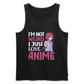 Not Strange I Just Love Anime | - Men's Premium Organic Tank Top - black - Front - Michal (187cm)