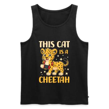 This Cat Is A Cheetah | Anime lovers | - Men's Premium Organic Tank Top - black - Front - Michal (187cm)