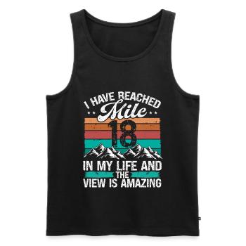 18 Year Old Hiker Mountains Hiking 18 Birthday - Männer Premium Bio Tank Top - Schwarz - Vorne - AI Model Male 178 light (178cm)