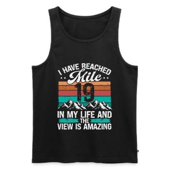 19 Year Old Hiker Mountains Hiking 19 Birthday - Männer Premium Bio Tank Top - Schwarz - Vorne - AI Model Male 178 light (178cm)