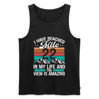 22 Year Old Hiker Mountains Hiking 22 Birthday - Männer Premium Bio Tank Top - Schwarz - Vorne - AI Model Male 178 light (178cm)
