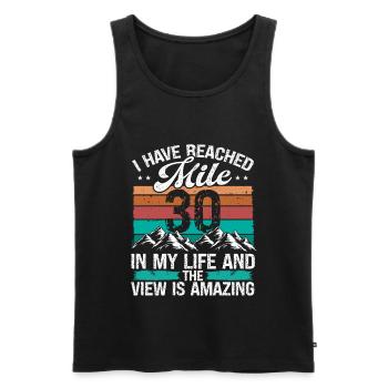 30 Year Old Hiker Mountains Hiking 30 Birthday - Männer Premium Bio Tank Top - Schwarz - Vorne - AI Model Male 178 light (178cm)