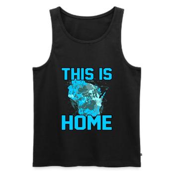 Home Wisconsin gift - Men's Premium Organic Tank Top - black - Front - AI Model Male 178 light (178cm)