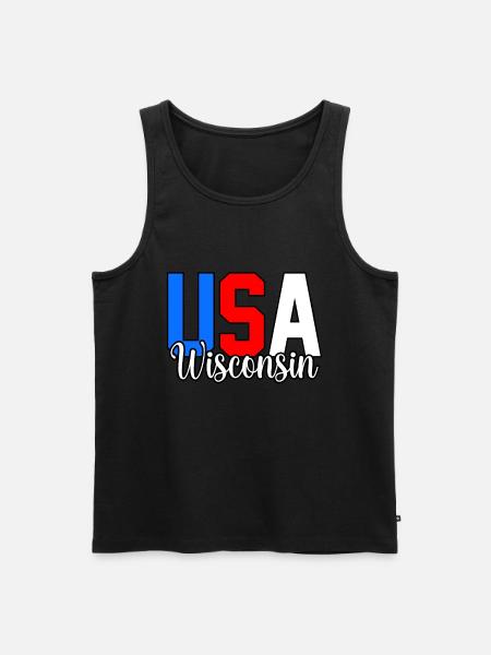 Usa Wisconsin Gift - Men's Premium Organic Tank Top - black