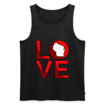 Dear Wisconsin Gift - Men's Premium Organic Tank Top - black - Front - AI Model Male 178 light (178cm)