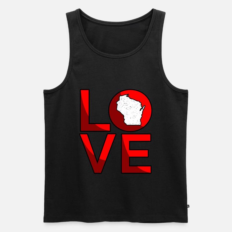 Liebe Wisconsin Geschenk - Männer Premium Bio Tank Top - Schwarz